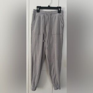 Hollister Gilly Hicks Waffle Weave Light Gray Joggers XS